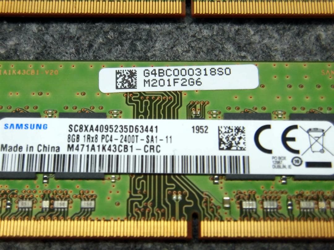 SAMSUNG 8GB DDR4 PC4-2400T メモリ 2枚セット
