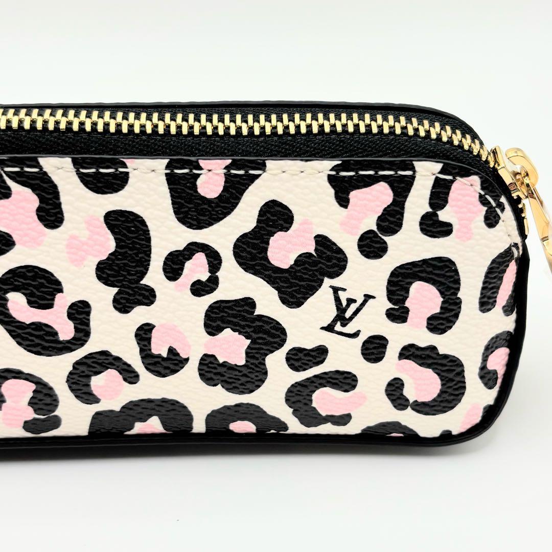ルイヴィトン モノグラム レオパード ペンケース 筆箱 豹柄 LV ロゴ ピンク