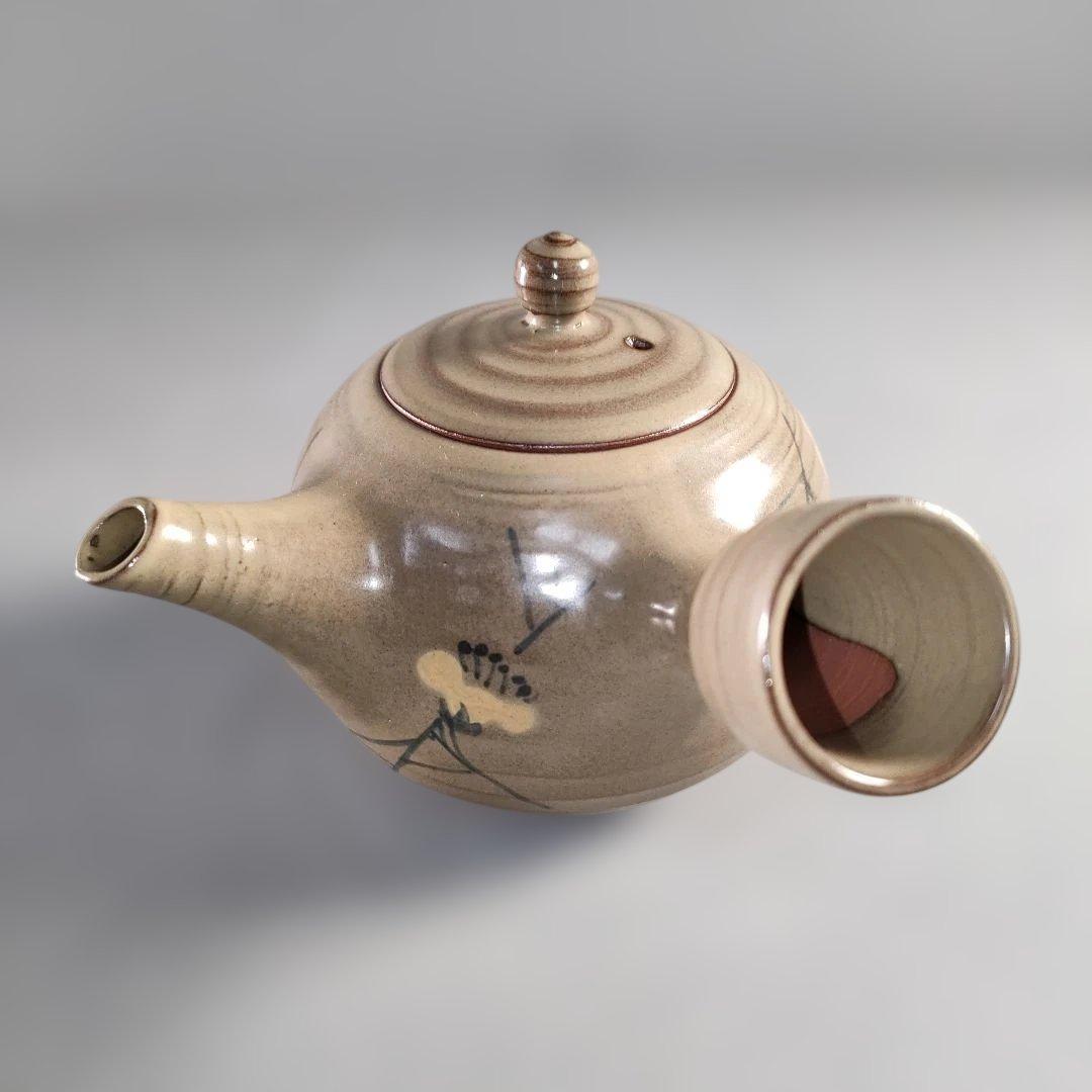 A1370-7/無名異焼/赤水窯/五代伊藤赤水/梅紋茶器揃/茶道具/煎茶器/茶器