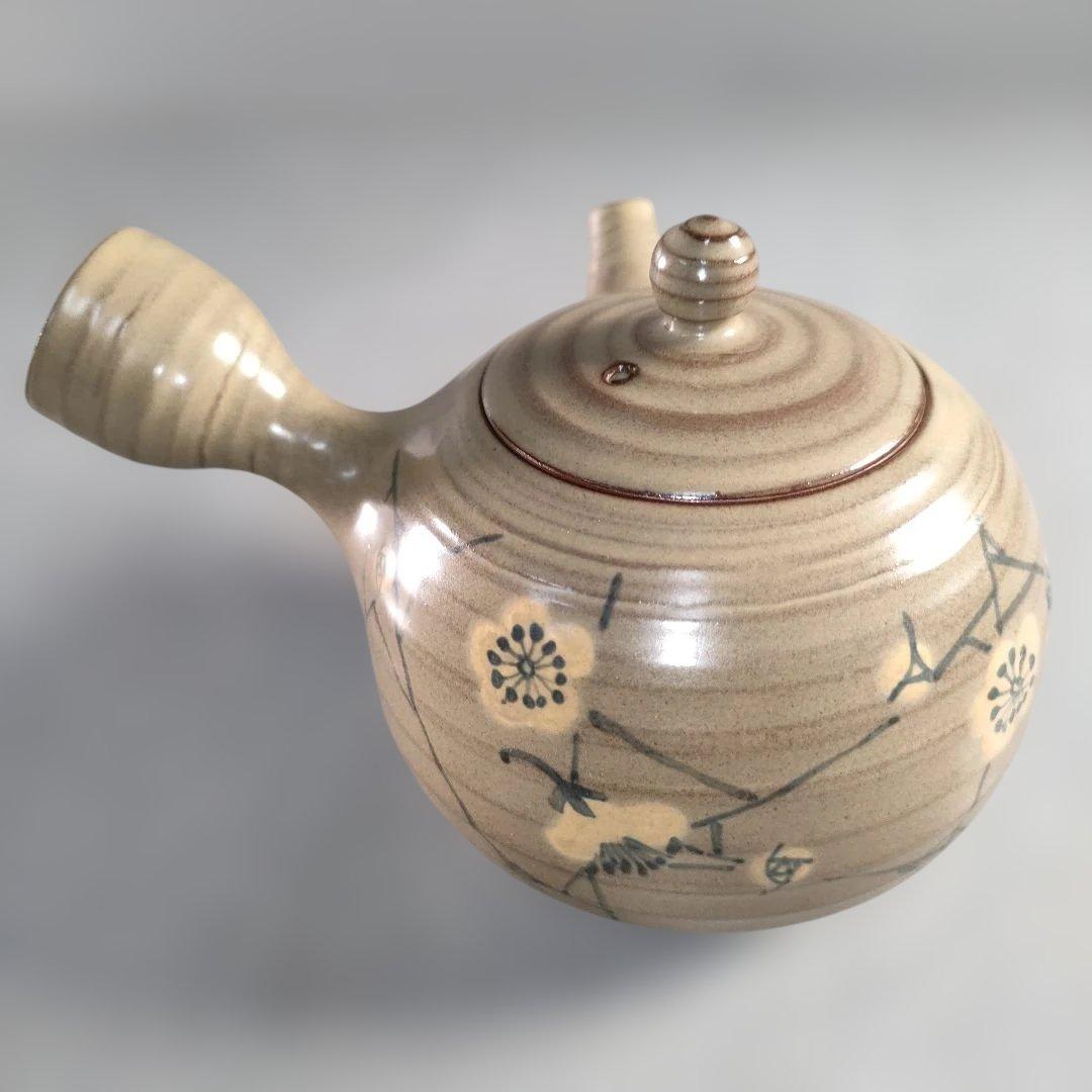 A1370-7/無名異焼/赤水窯/五代伊藤赤水/梅紋茶器揃/茶道具/煎茶器/茶器