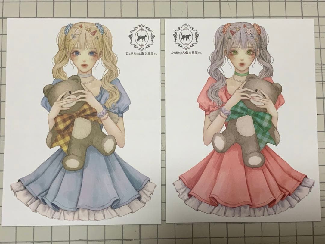 N109 人物ステッカー  女の子 にゃあちゃんの文具屋さん