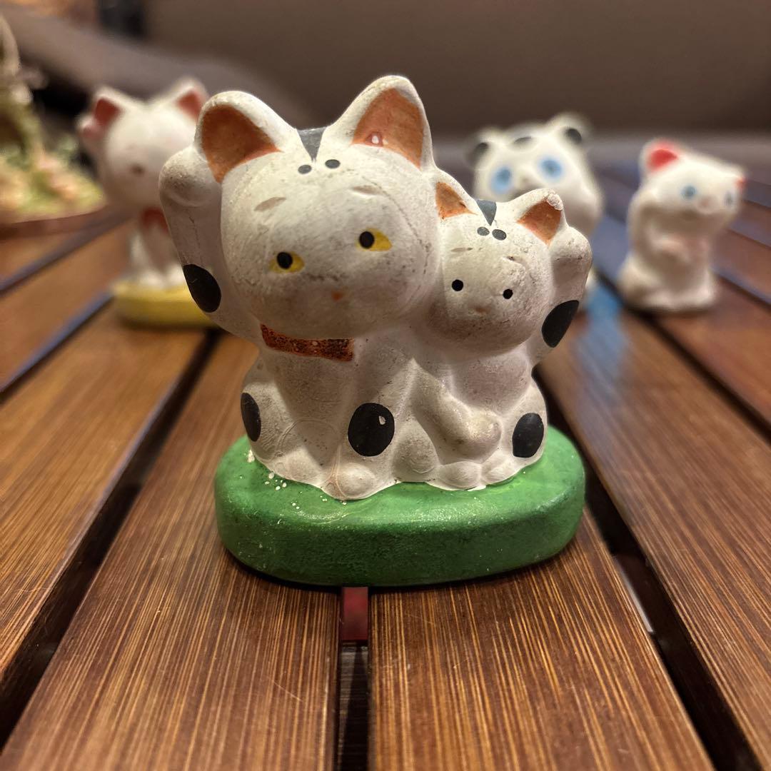 射的人形 レトロ 招き猫 パンダ