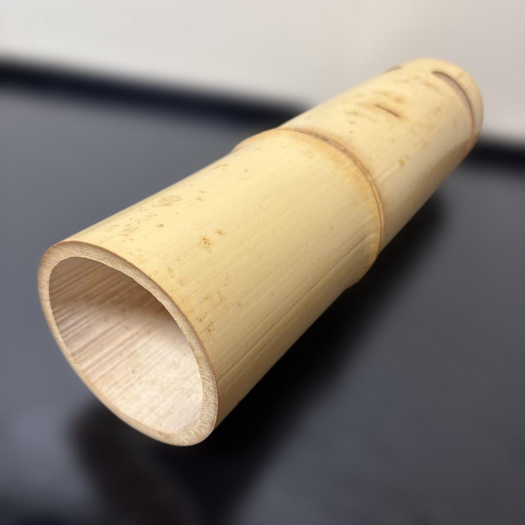 【茶道具】如心斎好写　竹花入（紙箱）