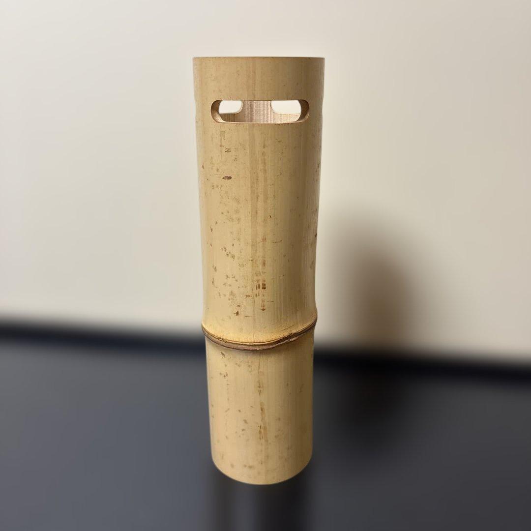 【茶道具】如心斎好写　竹花入（紙箱）