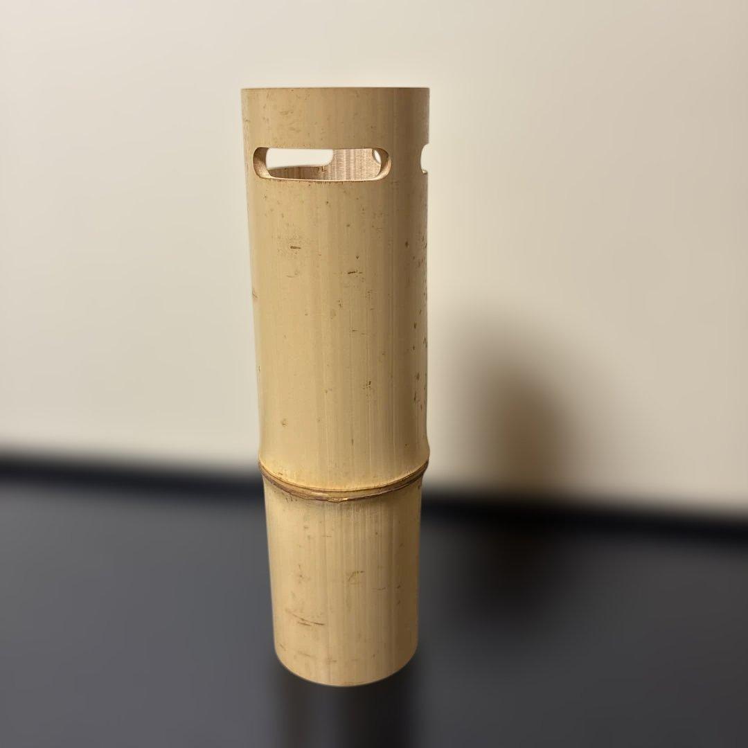 【茶道具】如心斎好写　竹花入（紙箱）