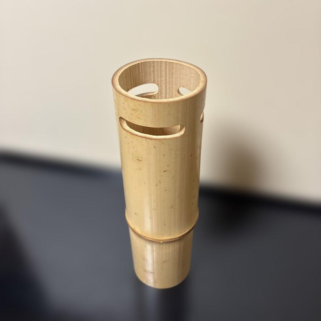 【茶道具】如心斎好写　竹花入（紙箱）