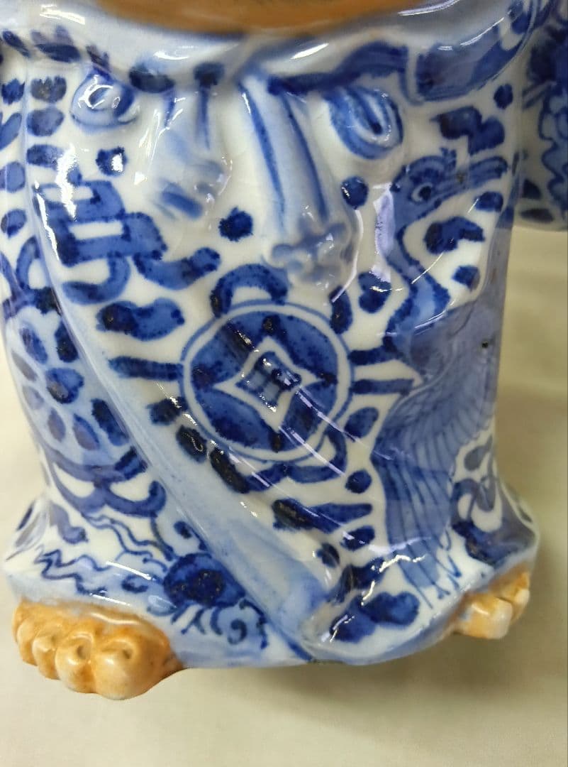 布袋様　陶器製置物　七福神　縁起物　玄関飾り　布袋尊　インテリア