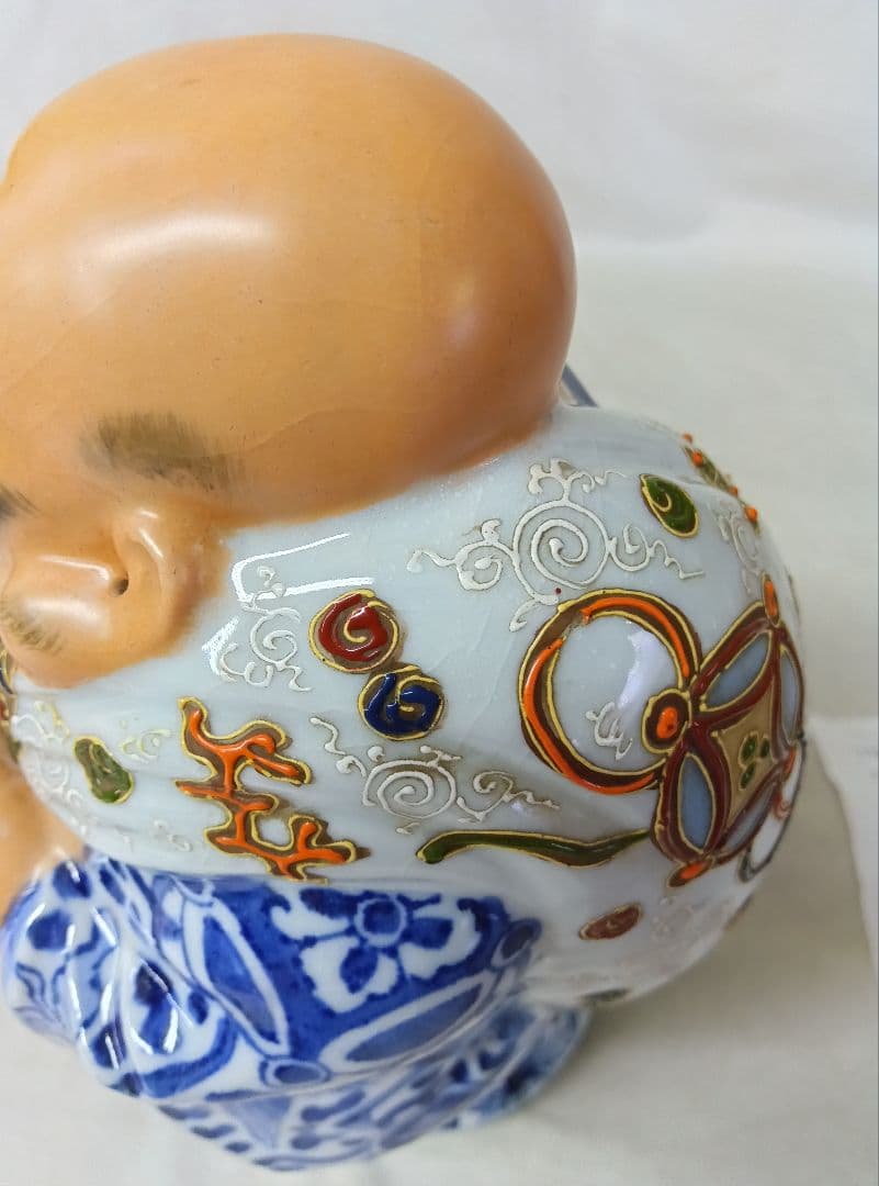 布袋様　陶器製置物　七福神　縁起物　玄関飾り　布袋尊　インテリア