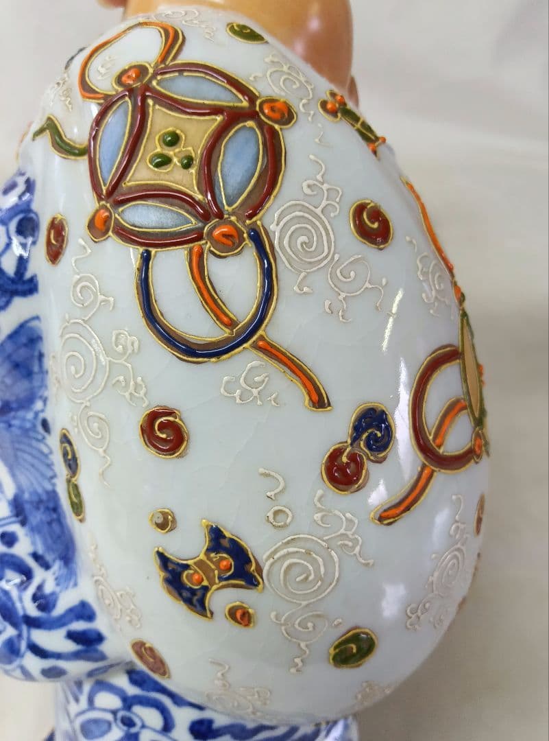 布袋様　陶器製置物　七福神　縁起物　玄関飾り　布袋尊　インテリア