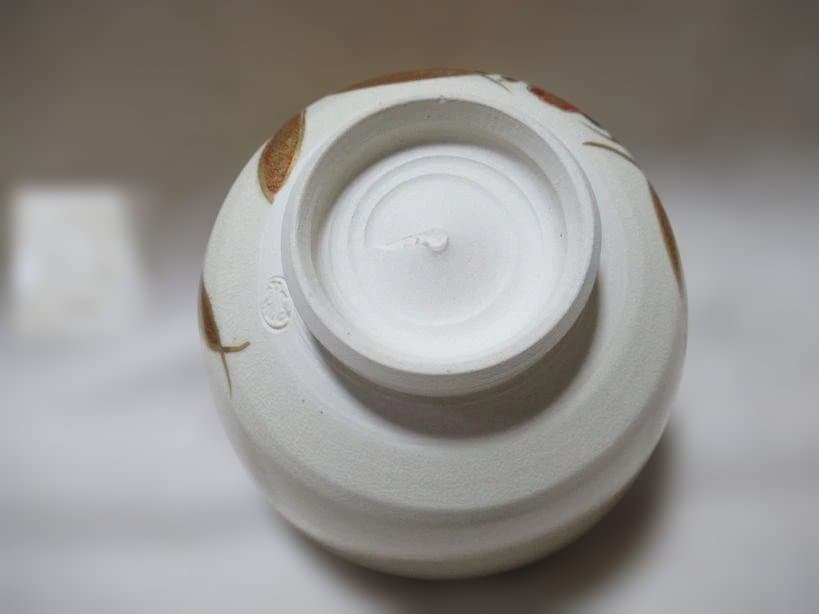 京焼　山川巌造　茶碗　破七宝四君子絵　共箱
