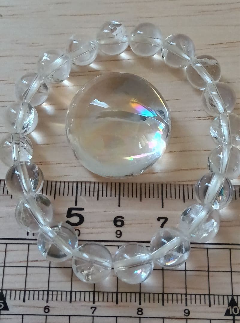 【虹セット】アイリスクォーツ　カボション　ブレスレット　美品　天然石　水晶