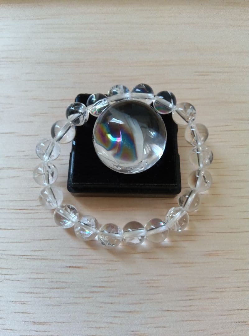 【虹セット】アイリスクォーツ　カボション　ブレスレット　美品　天然石　水晶