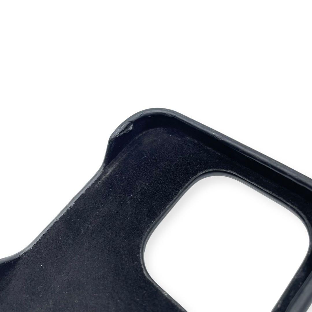 Dior カナージュ ケース レザー ロゴチャーム 黒 iPhone14pro