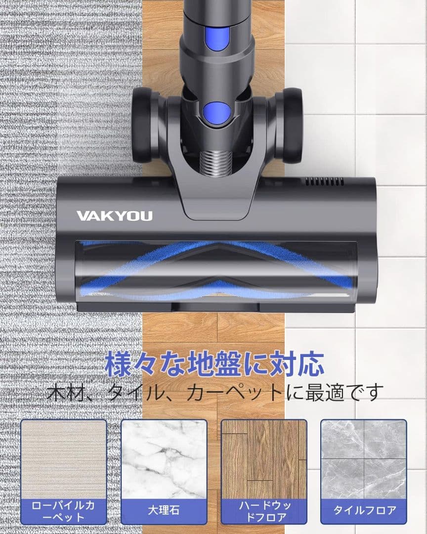 新品◆ 掃除機 コードレス LEDタッチパネル 40000Pa 500W 充電式
