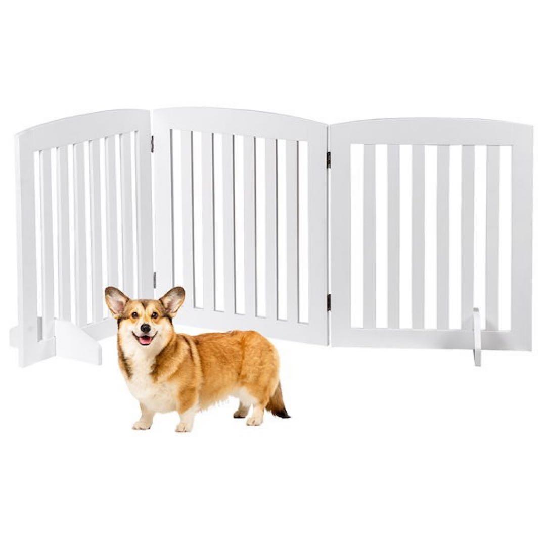 白　木製犬用ゲート