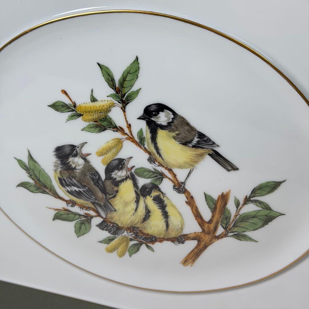 Meissen マイセン 陶板画 小鳥　陶板 画 小鳥 額 付き鳥 花 絵