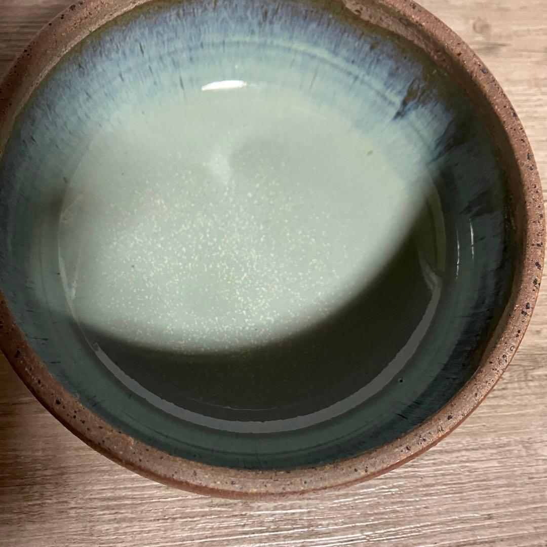 D-4 【趣のある一品】和食器 蓋付き 菓子器 菓子鉢 釉薬 瑠璃色/茶 陶器