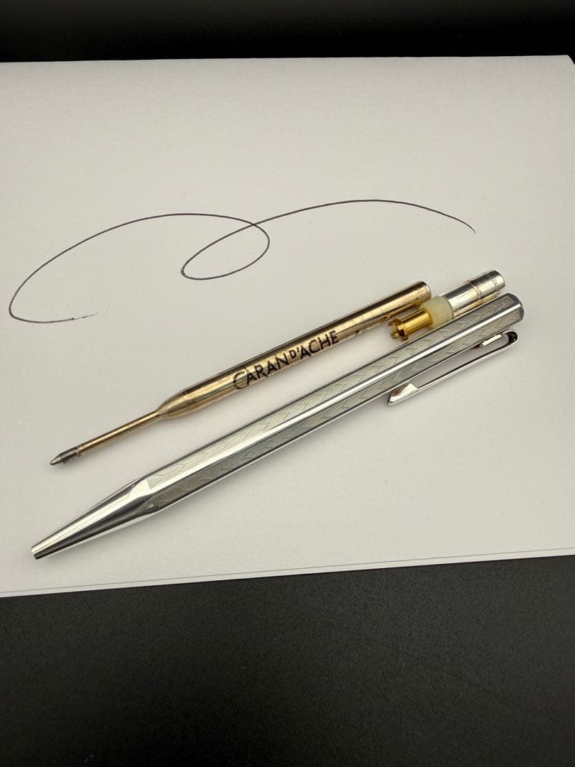 カランダッシュ エクリドール　シェブロン　シルバー　ボールペン 美品　最終値下げ