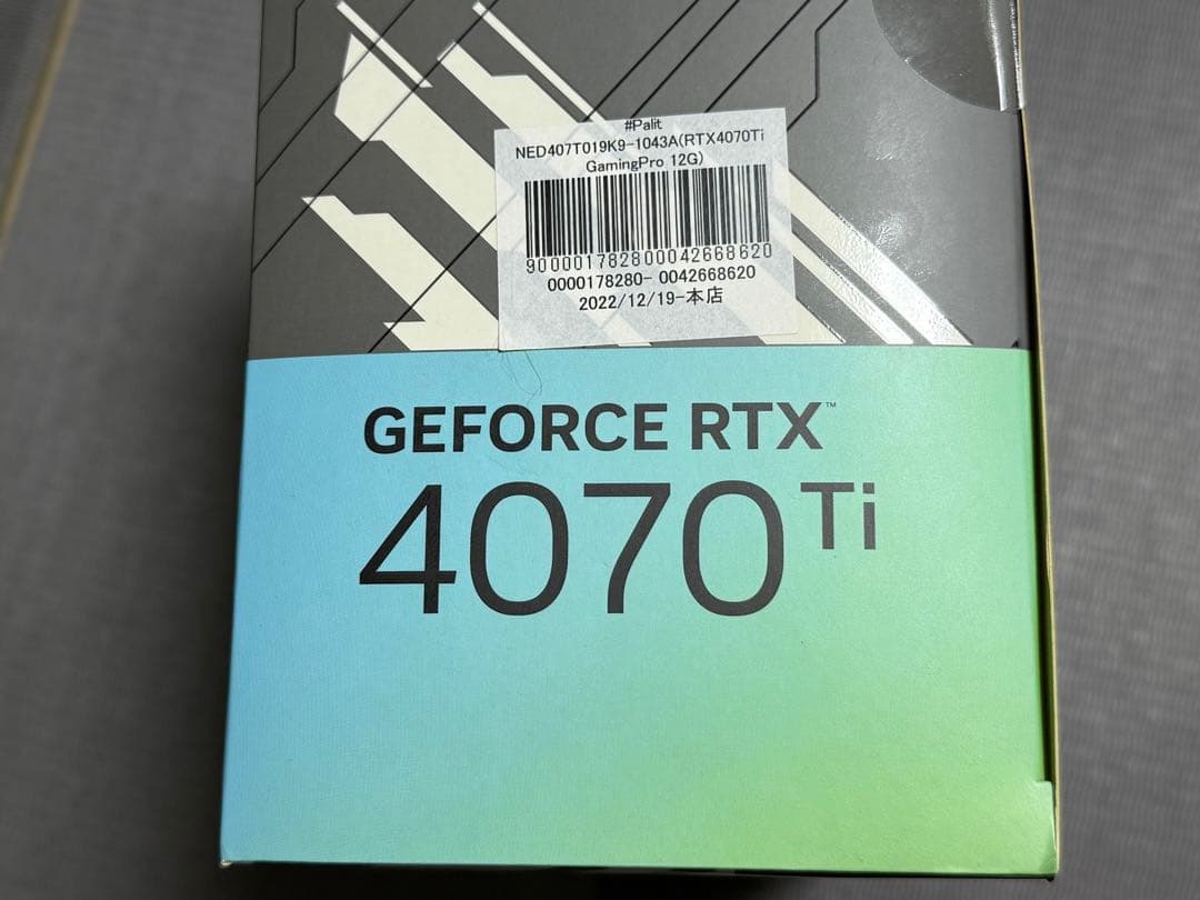 グラフィックボード・グラボ・ビデオカード PALIT RTX 4070 Ti GAMING PRO 12GB