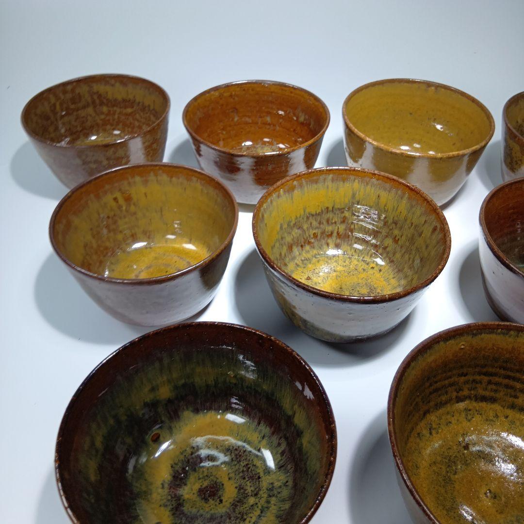 茶道具　高取焼　亀井味楽　点出し茶碗　 10客　共箱
