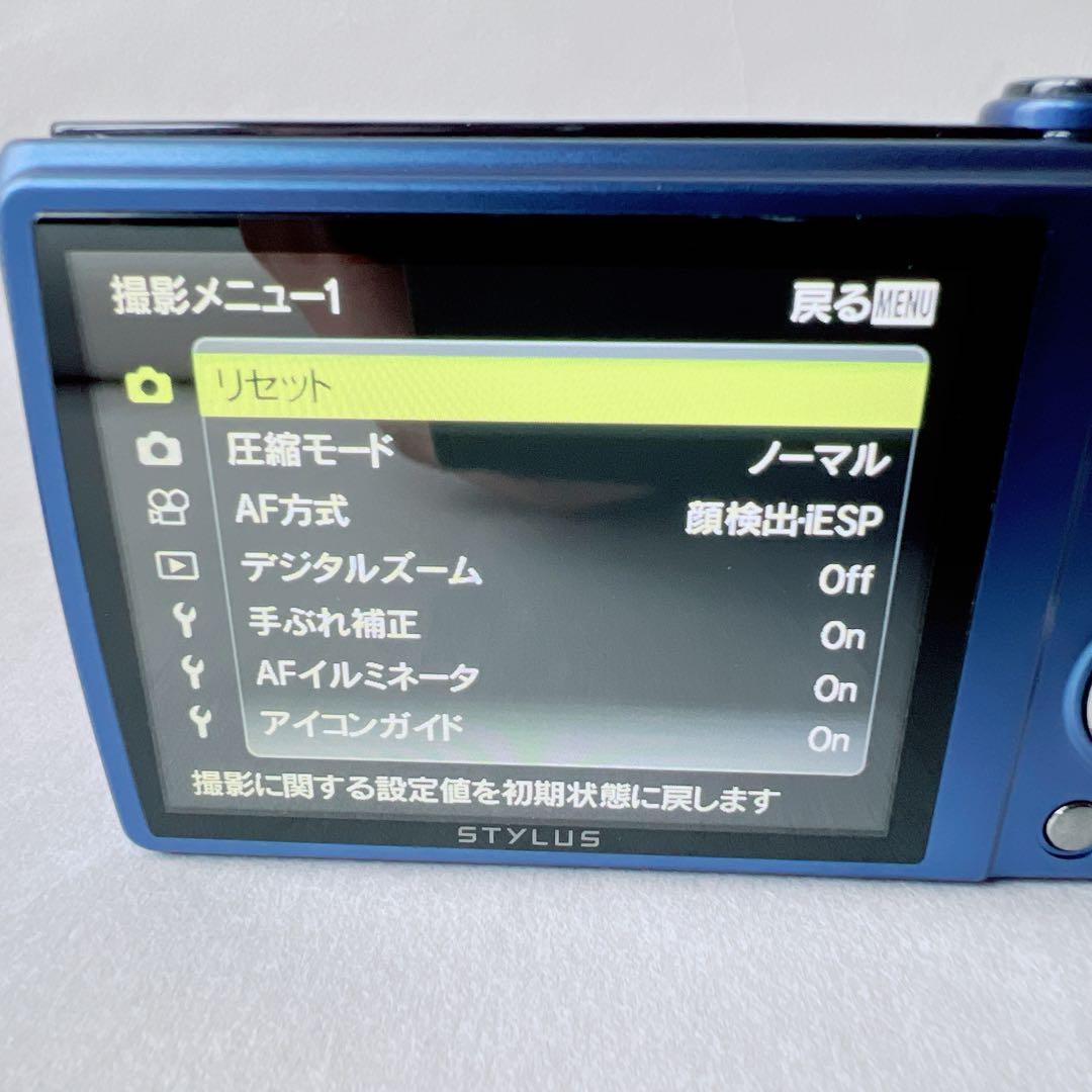 美品✨OLYMPUS STYLUS VR-370 オリンパス デジカメ　ブルー