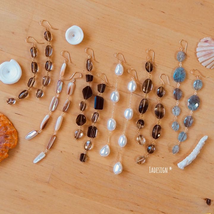 297★大きな淡水パールのドラマティックなロングドロップピアス