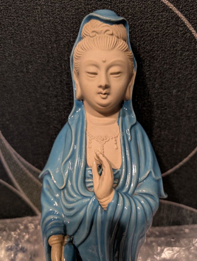 九谷焼　観世音菩薩像　観音様　仏像　浄瓶観音菩薩　康楽観音　置物