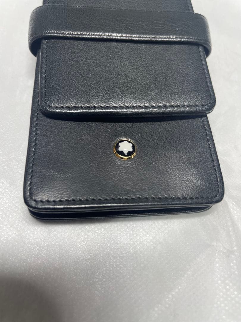 モンブラン　MONTBLANC ペンケース レザー　ブラック　3本差し