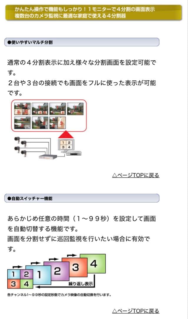 キャロットシステムズ オルタプラス マルチ画面分割器 AQ-400 防犯機器