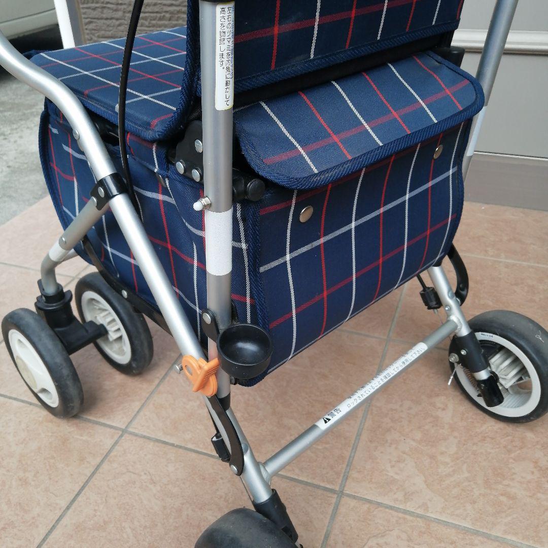 ★動作品★幸和製作所、テイコブ シルバーカー ネイビー系チェック