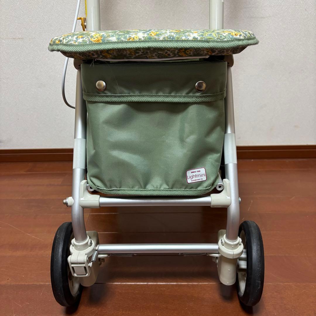 美品 象印ベビー シルバーカー ライト・ミニ N 花柄 ヘルスバッグ取説あり