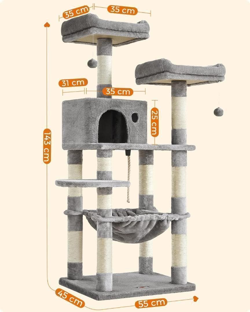 【M2521-94-62】キャットタワー 大型猫用 猫タワー　耐荷重20kg