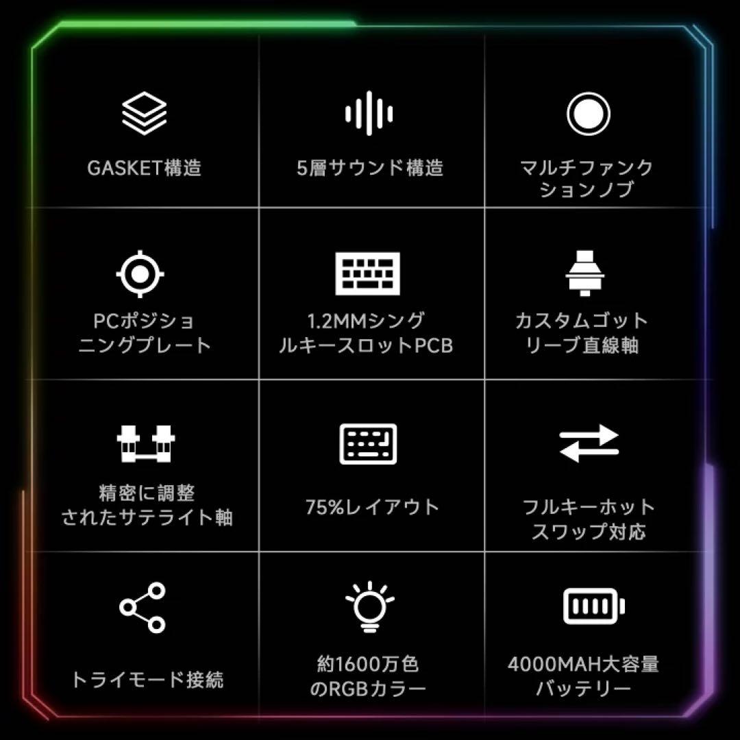 GK330 ゲーミングキーボード ワイヤレス3WAY接続 Mac/Win 40