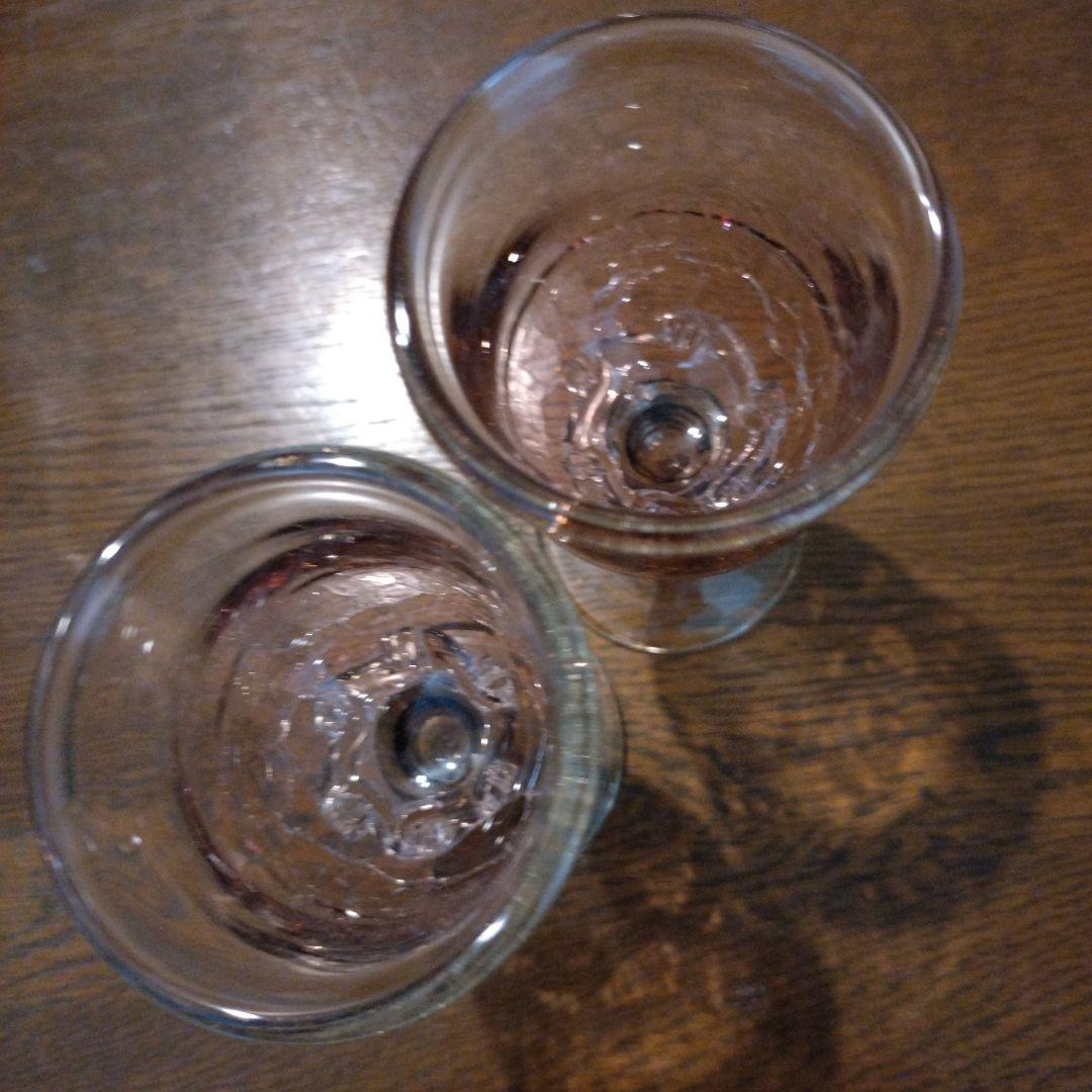 湯布院 ぶどう色の吹きガラス 2客セット