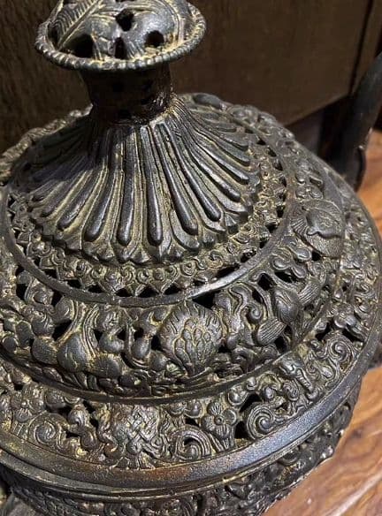 銅器 仏教 法器 香炉  古美術 コレクション品 銅製 工芸品 彫刻装飾品置物