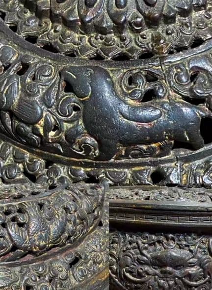 銅器 仏教 法器 香炉  古美術 コレクション品 銅製 工芸品 彫刻装飾品置物