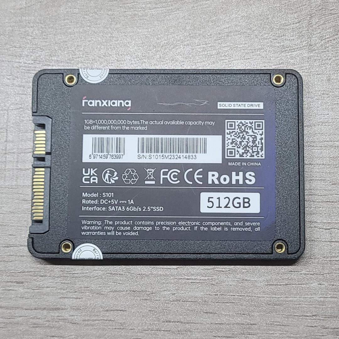 【使用少】Fanxiang S101 512GB (2.5インチ SSD)