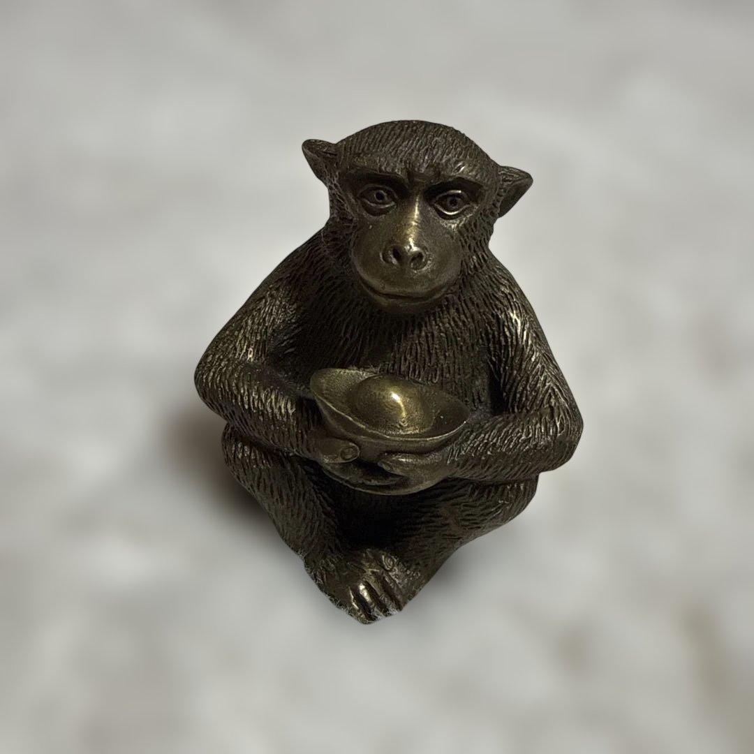 真鍮 猿 置物 オブジェ 骨董品