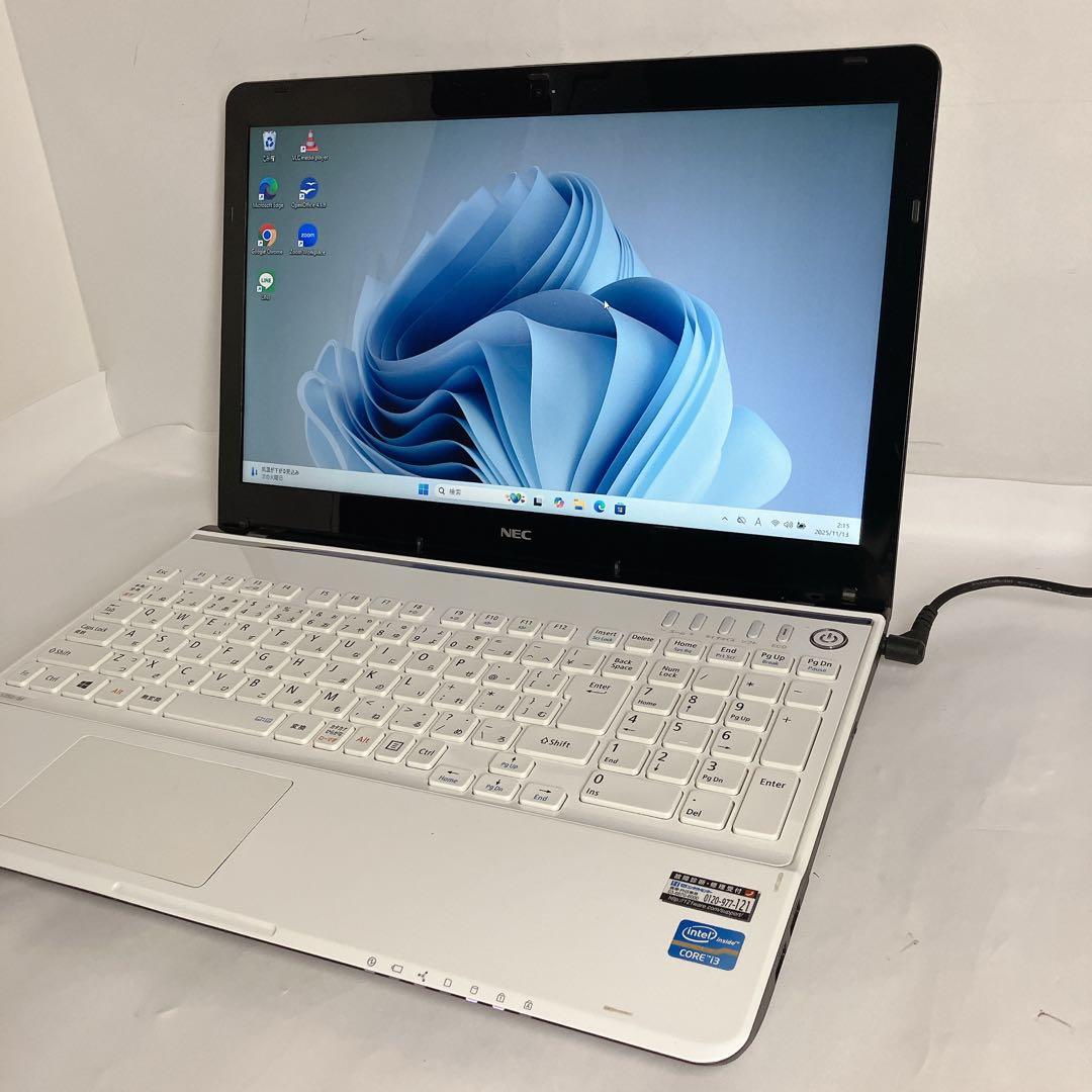 NECノートPC 15.6インチ Win11/ カメラDVD搭載