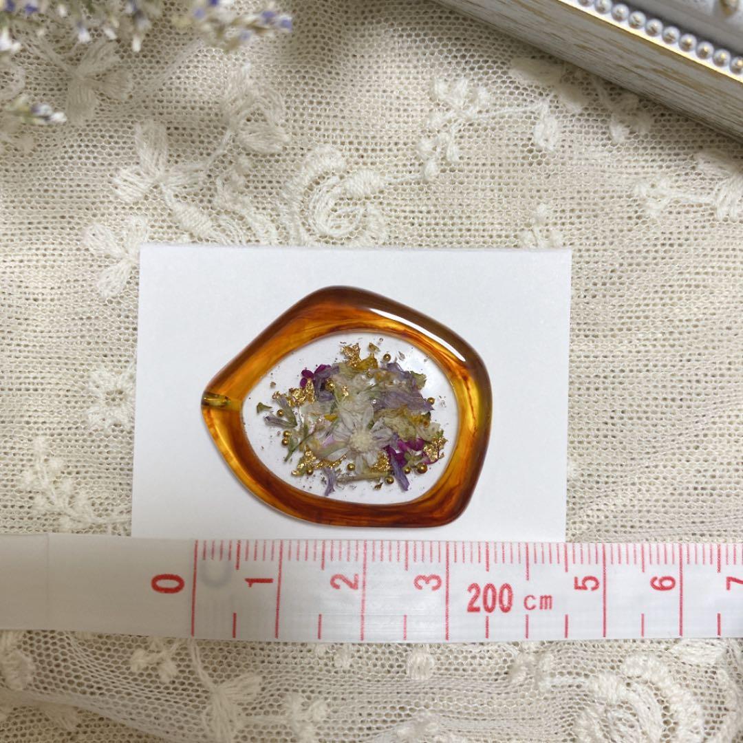 ハンドメイド　レジン　お花　ヘアゴム　ポニーフック　ブローチ　no.156
