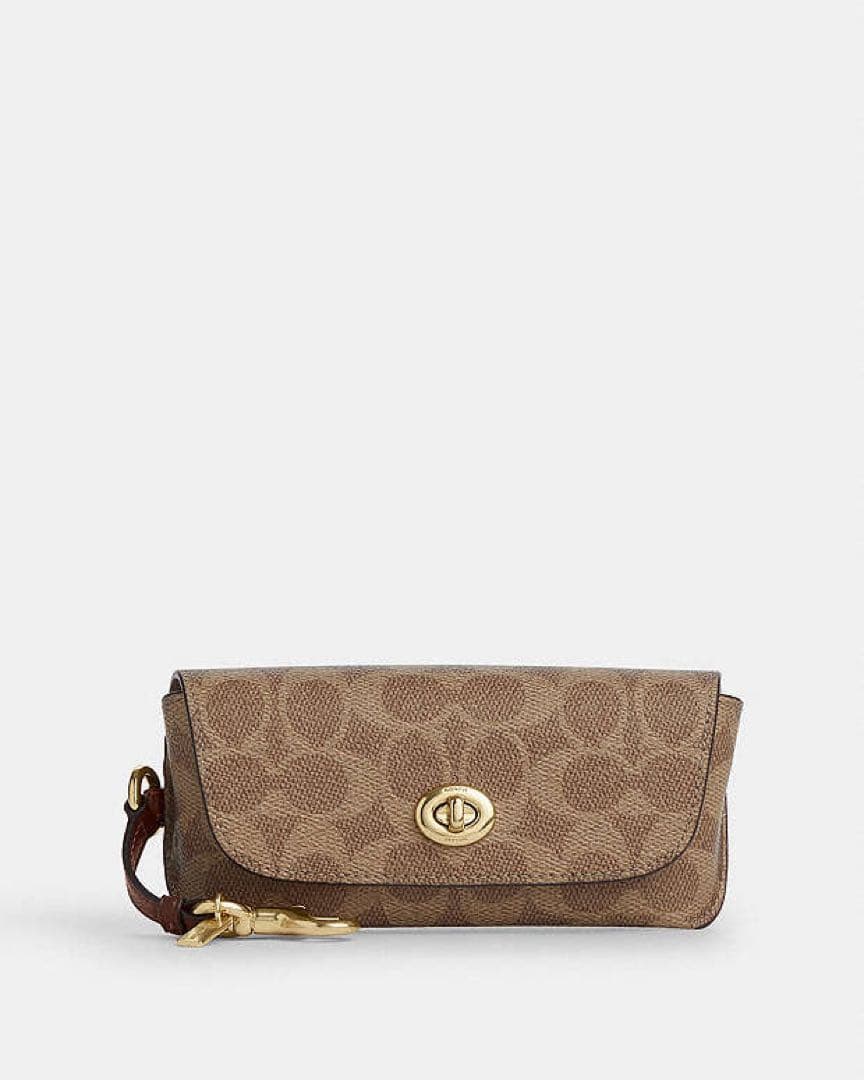 coach コーチ　シグネチャー　メガネケース　ターンロック　ゴールド金具