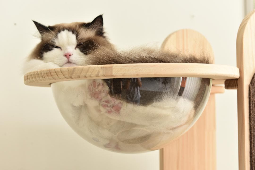猫タワー 天然木製 宇宙船付き猫ハウス 麻紐爪とぎ 頑丈 おしゃれ 通気性抜群