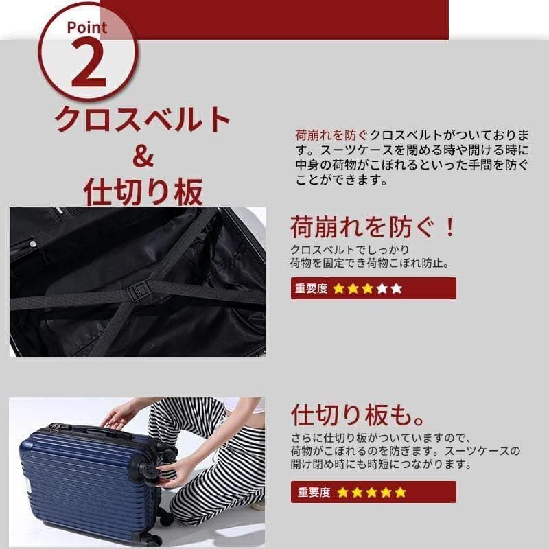 キャリーケース L TSAロック 衝撃吸収 軽量 静穏 キャリーバッグ グレー
