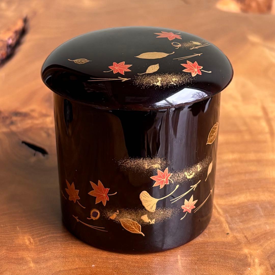 中出松峰作 拭き吹寄蒔絵 蓋裏にリス 金輪寺 共箱 茶道具 （7）