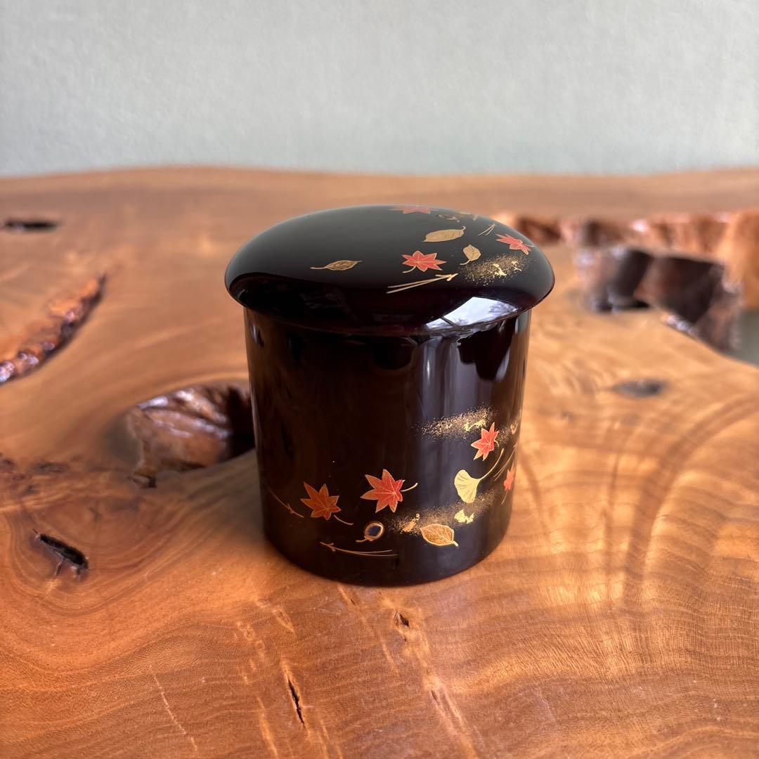 中出松峰作 拭き吹寄蒔絵 蓋裏にリス 金輪寺 共箱 茶道具 （7）