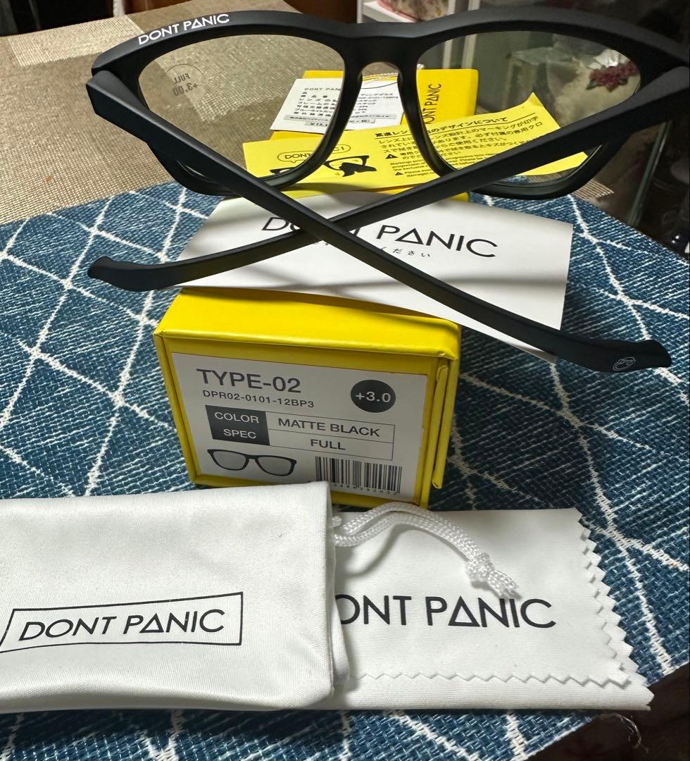 DONT PANIC ブラックフレーム メガネ