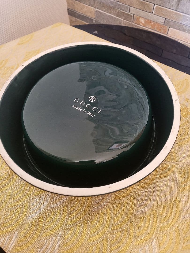 未使用GUCCI 犬用食器 グリーン 陶器
