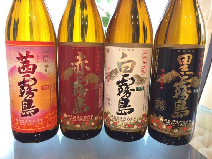 【霧島4本セット】黒白赤茜 (送料込み)