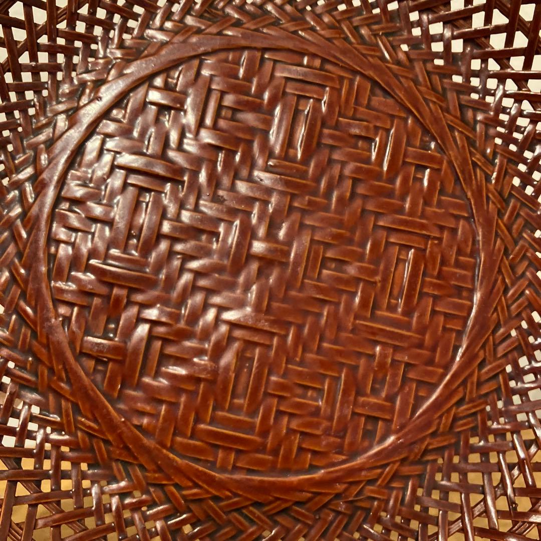 A-壁 竹かご 竹籠 菓子鉢 盆 盛り皿 伝統工芸 手作り ハンドメイド レトロ