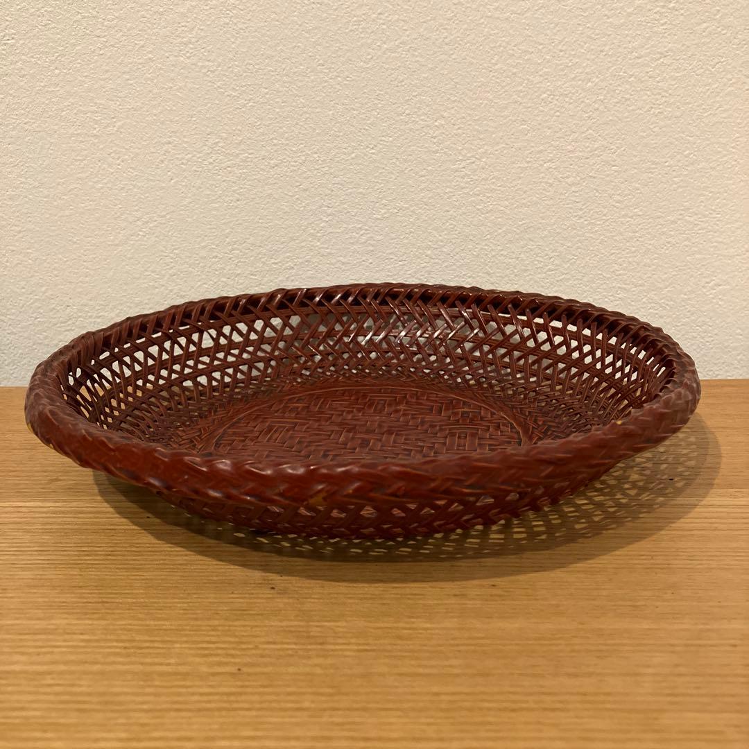 A-壁 竹かご 竹籠 菓子鉢 盆 盛り皿 伝統工芸 手作り ハンドメイド レトロ
